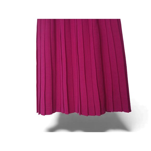 Authentic Yves Saint Laurent Pink Pleated Wool Blend Skirt Lined SZ 4-6 - Picture 5 of 16